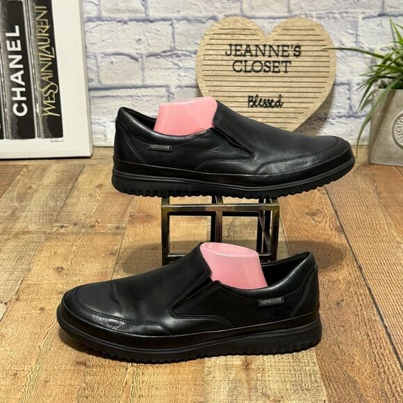 Mephisto Mens Twain Leather Slip-on Shoes - black - Picture 1 of 9